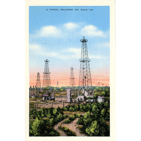 Oklahoma Oil Field Vintage Postcard (unused) - Vintage Postcard Boutique