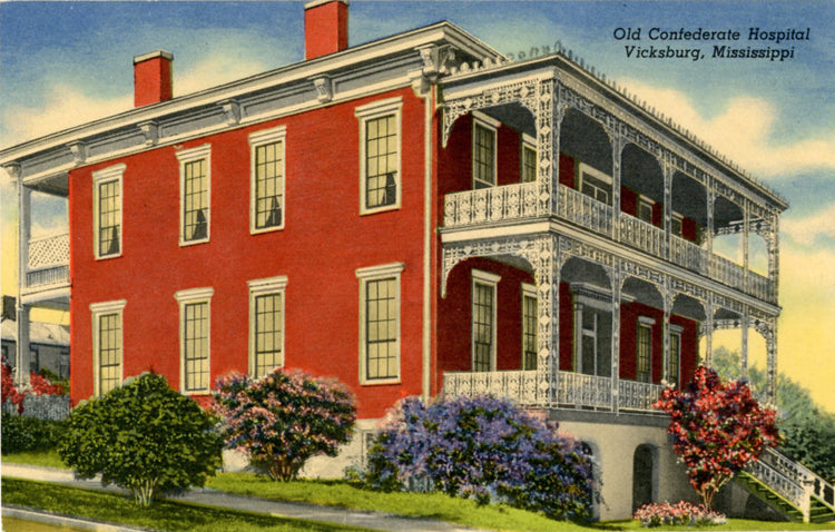 Old Confederate Hospital Vicksburg Mississippi Vintage Postcard (unused) - Vintage Postcard Boutique