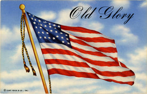 Old Glory Patriotic American Flag Remember Pearl Harbor Vintage Postcard (unused)