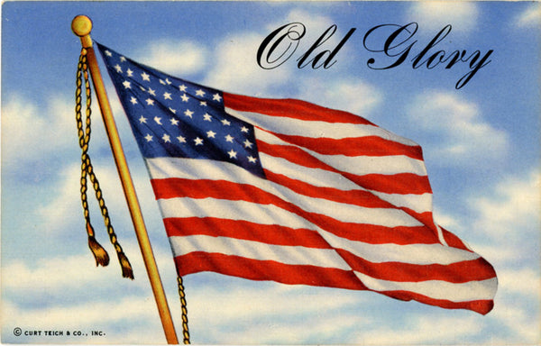 Old Glory Patriotic American Flag Remember Pearl Harbor Vintage Postcard (unused)