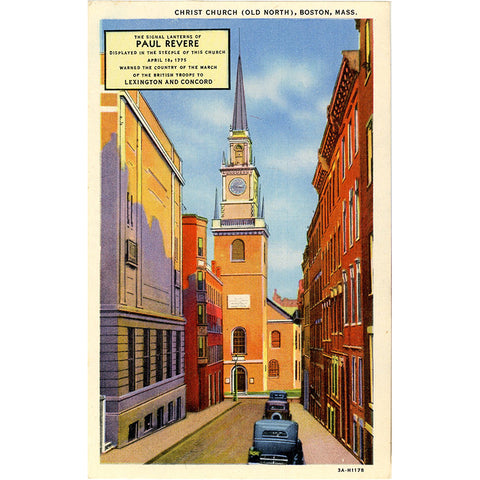 Boston Massachusetts Old North Christ Church Vintage Postcard (unused) - Vintage Postcard Boutique