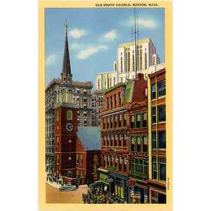 Boston Massachusetts Old South Church Vintage Postcard (unused) - Vintage Postcard Boutique