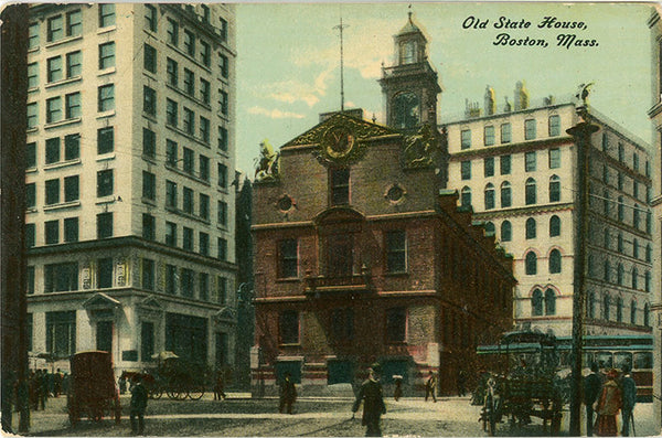 Boston Massachusetts Old State House Vintage Postcard circa 1910 (unused) - Vintage Postcard Boutique
