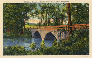 Keene New Hampshire Old Stone Bridge Ashuelot River Vintage Postcard (unused) - Vintage Postcard Boutique