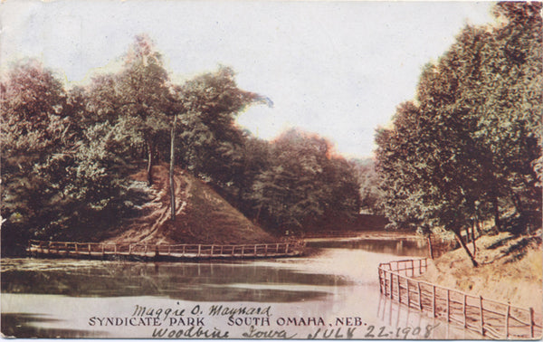 South Omaha Nebraska Syndicate Park Vintage Postcard 1908 - Vintage Postcard Boutique