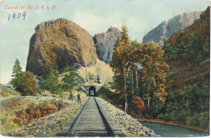 Oregon Tunnel on O. R. & N. Railroad Vintage Postcard 1909 - Vintage Postcard Boutique