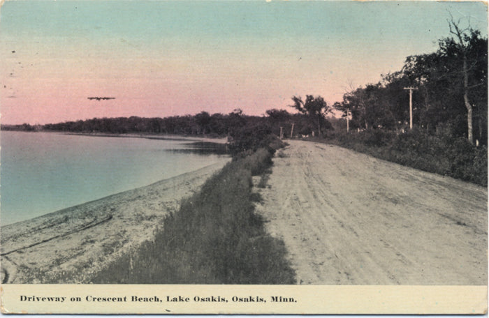 Osakis Minnesota Crescent Beach on Lake Osakis Vintage Postcard 1919 - Vintage Postcard Boutique