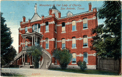 San Antonio Texas Monastery Our Lady Charity Vintage Postcard 1915 - Vintage Postcard Boutique