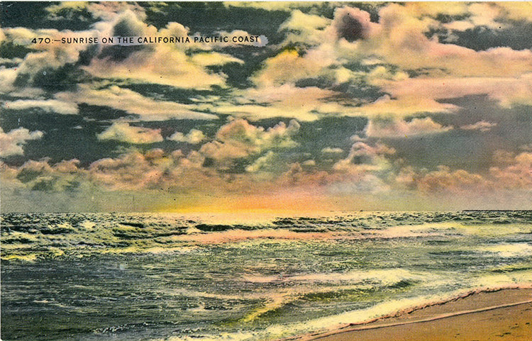 California Pacific Coast Sunrise Vintage Postcard (unused) - Vintage Postcard Boutique