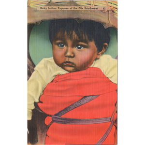 Ole Southwest Native American Baby Indian Papoose Vintage Postcard 1947