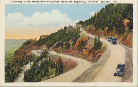 Colorado Springs Colorado Paradise Trail Broadmoor-Cheyenne Mountain Vintage Postcard (unused) - Vintage Postcard Boutique