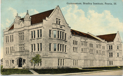 Peoria Illinois Bradley University Institute Gym Vintage Postcard 1913 - Vintage Postcard Boutique