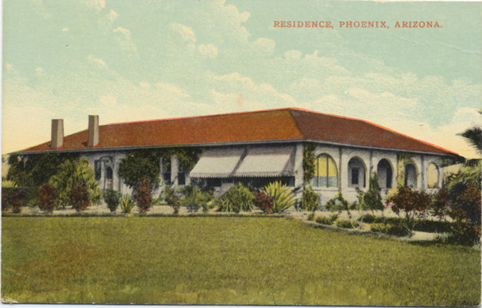 Phoenix Arizona Residence House Vintage Postcard circa 1910 - Vintage Postcard Boutique