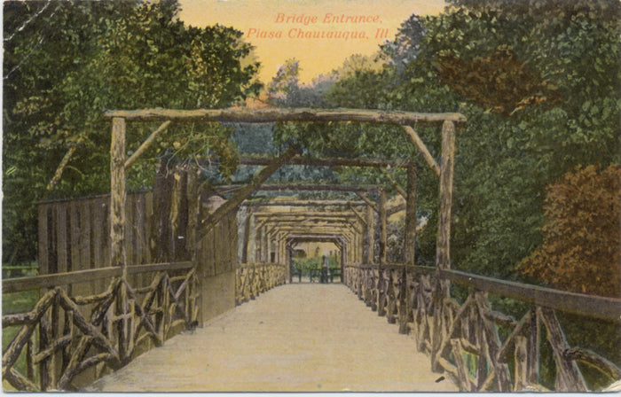 Piasa Chautauqua Illinois Bridge Entrance Vintage Postcard 1917 - Vintage Postcard Boutique