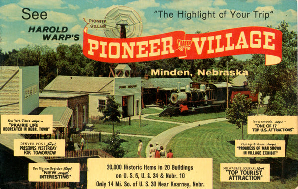 Minden Nebraska Pioneer Village Historic Tourist Attraction Vintage Postcard (unused) - Vintage Postcard Boutique