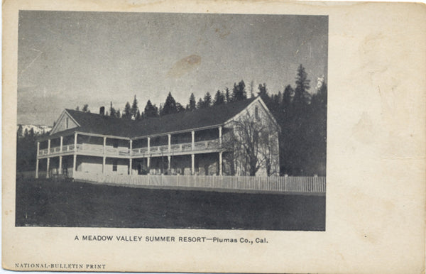 Plumas County California Meadow Valley Resort Vintage Postcard (unused) - Vintage Postcard Boutique