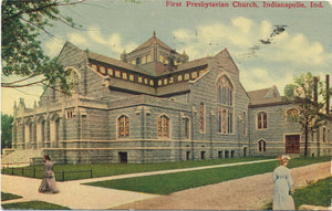 Indianapolis Indiana First Presbyterian Church Vintage Postcard 1914 - Vintage Postcard Boutique