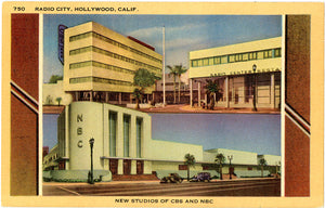 Radio City CBS & NBC Studios Hollywood California Vintage Postcard (unused)
