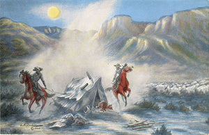 Range Feud Cowboy Western L. H. Dude Larsen Vintage Postcard 1940 (unused) - Vintage Postcard Boutique