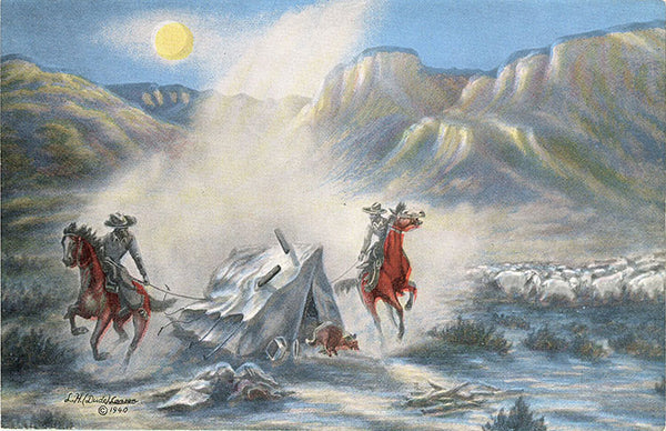 Range Feud Cowboy Western L. H. Dude Larsen Vintage Postcard 1940 (unused) - Vintage Postcard Boutique