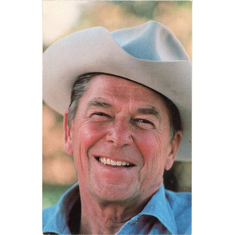 President Ronald Reagan Portrait at Santa Barbara Ranch Vintage Postcard 1980 (unused) - Vintage Postcard Boutique