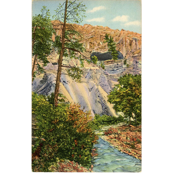 Canyon Rito de Los Frijoles New Mexico Ceremonial Cave Vintage Postcard (unused) - Vintage Postcard Boutique
