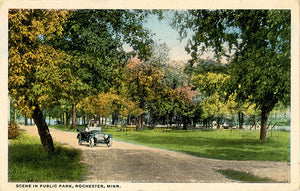 Rochester Minnesota Public Park Old Auto Vintage Postcard 1918 - Vintage Postcard Boutique