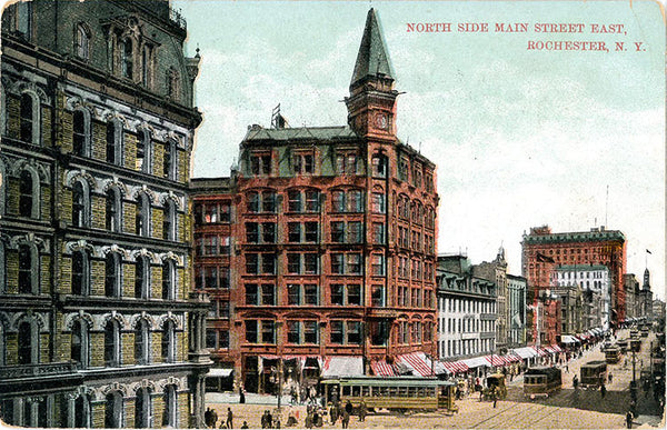 Rochester New York Main Street East North Side Vintage Postcard circa 1910 (unused) - Vintage Postcard Boutique