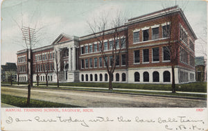 Saginaw Michigan Manual Training School Vintage Postcard 1907 - Vintage Postcard Boutique
