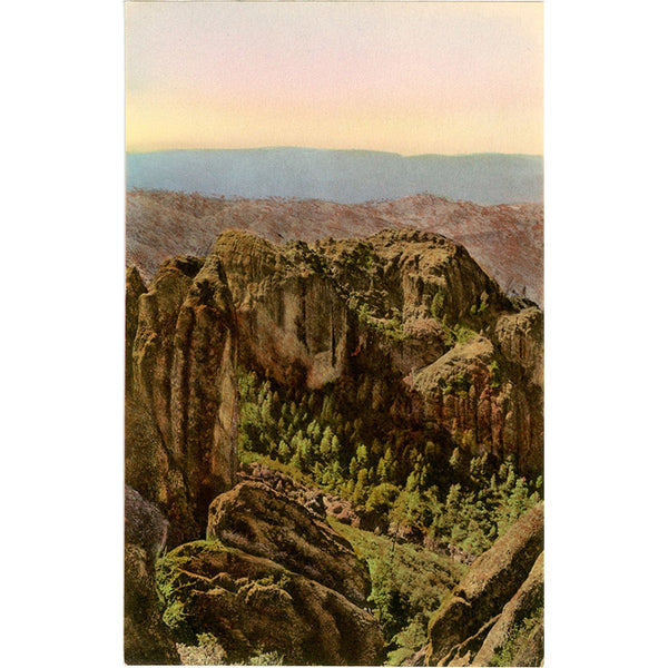 San Benito California Pinnacles National Monument Hand Colored Vintage Postcard (unused)