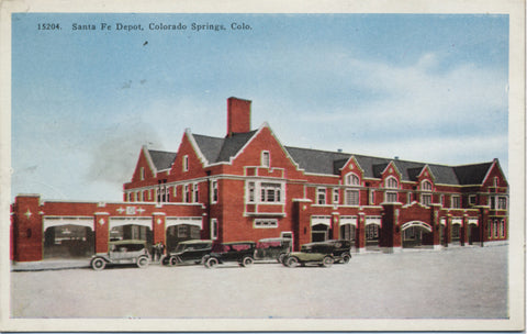 Colorado Springs Santa Fe Depot Colorado Vintage Postcard - Vintage Postcard Boutique