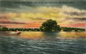 Sardis Lake Mississippi Sunset Near Batesville & Sardis Vintage Postcard 1952 - Vintage Postcard Boutique