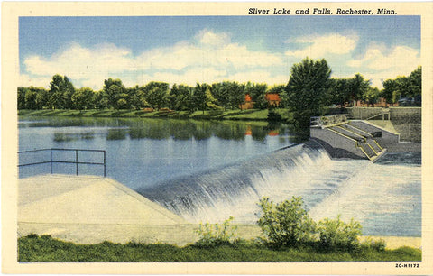 Rochester Minnesota Silver Lake & Falls Vintage Postcard (unused) - Vintage Postcard Boutique