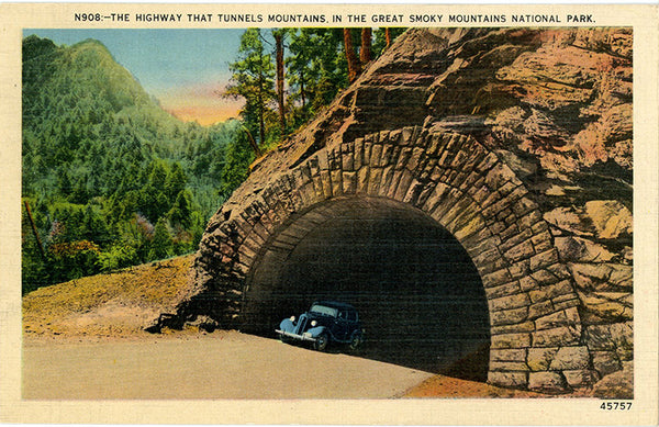 Great Smoky Mountains National Park Highway Tunnels Vintage Postcard 1940 - Vintage Postcard Boutique