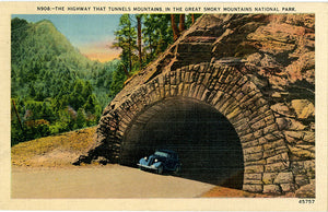 Great Smoky Mountains National Park Highway Tunnels Vintage Postcard 1940