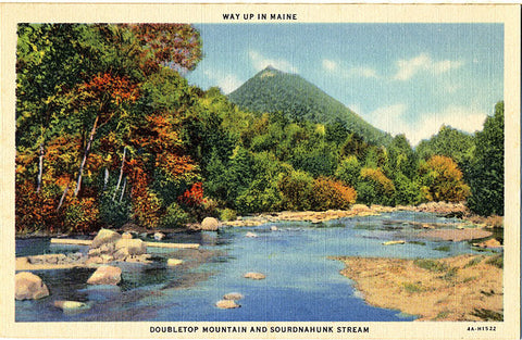 Maine Doubletop Mountain Sourdnahunk Stream Vintage Postcard (unused) - Vintage Postcard Boutique