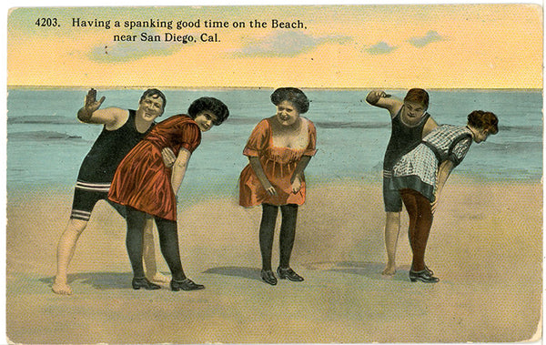 San Diego California Good Time on Beach Comic Vintage Postcard circa 1910 (unused) - Vintage Postcard Boutique