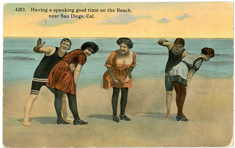 San Diego California Good Time on Beach Comic Vintage Postcard circa 1910 (unused)