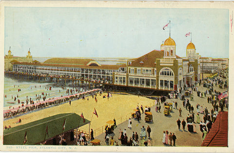 Vintage Atlantic City Postcard - Steel Pier & Boardwalk New Jersey circa 1920s (unused) - Vintage Postcard Boutique