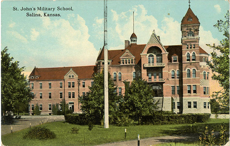 Salina Kansas St. John's Military School Vintage Postcard (unused) circa 1910 - Vintage Postcard Boutique