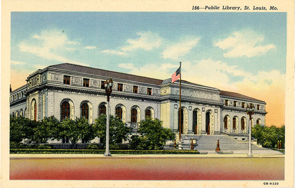 Downtown St. Louis Public Library Missouri Vintage Postcard (unused) - Vintage Postcard Boutique