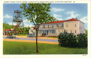 Summit House Top of Jacobs Ladder in the Berkshires Vintage Massachusetts Postcard 1940s (unused) - Vintage Postcard Boutique