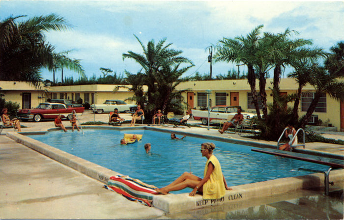 Pompano Beach Florida Sunway Motel Vintage Postcard ca. 1960s (unused) - Vintage Postcard Boutique