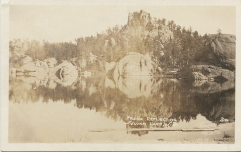 Sylvan Lake South Dakota Freak Reflection RPPC Vintage Postcard - Vintage Postcard Boutique