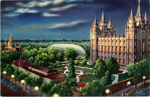 Mormon Temple Square Salt Lake City Utah Vintage Postcard circa 1951 (unused) - Vintage Postcard Boutique