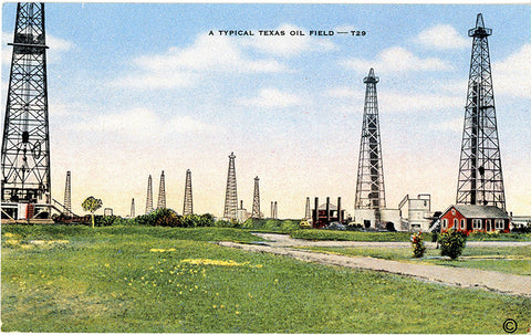 Texas Oil Field Vintage Postcard (unused)