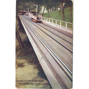 Rock Island Illinois Toboggan Slide Blackhawks Watch Tower Vintage Postcard 1908 - Vintage Postcard Boutique