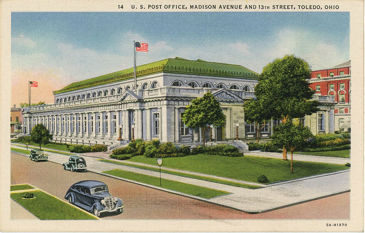 Toledo Ohio U.S. Post Office Madison Avenue Vintage Postcard (unused) - Vintage Postcard Boutique
