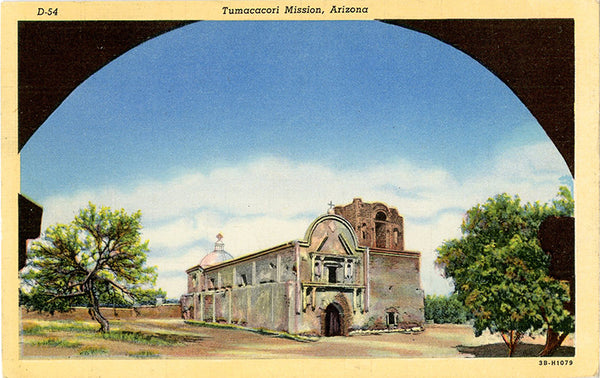 Tumacacori Mission Arizona Franciscan Fathers Vintage Postcard (unused)