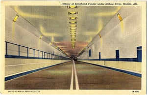 Mobile Alabama Bankhead Tunnel Interior Vintage Postcard - Vintage Postcard Boutique